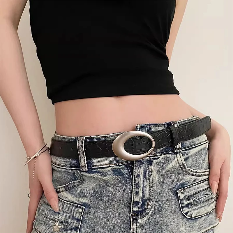 American Retro Y2K Women's Belt Threndy Stone Pattern Belt Matching Jeans High-end Accessories For Woman