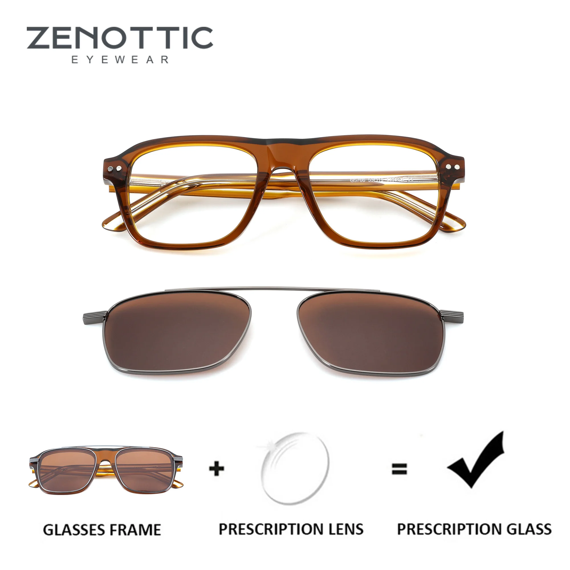 zenottic-クラシックスクエアクリップオンメガネ-ユニセックス-アセテートフレーム-処方箋近視累進レンズ