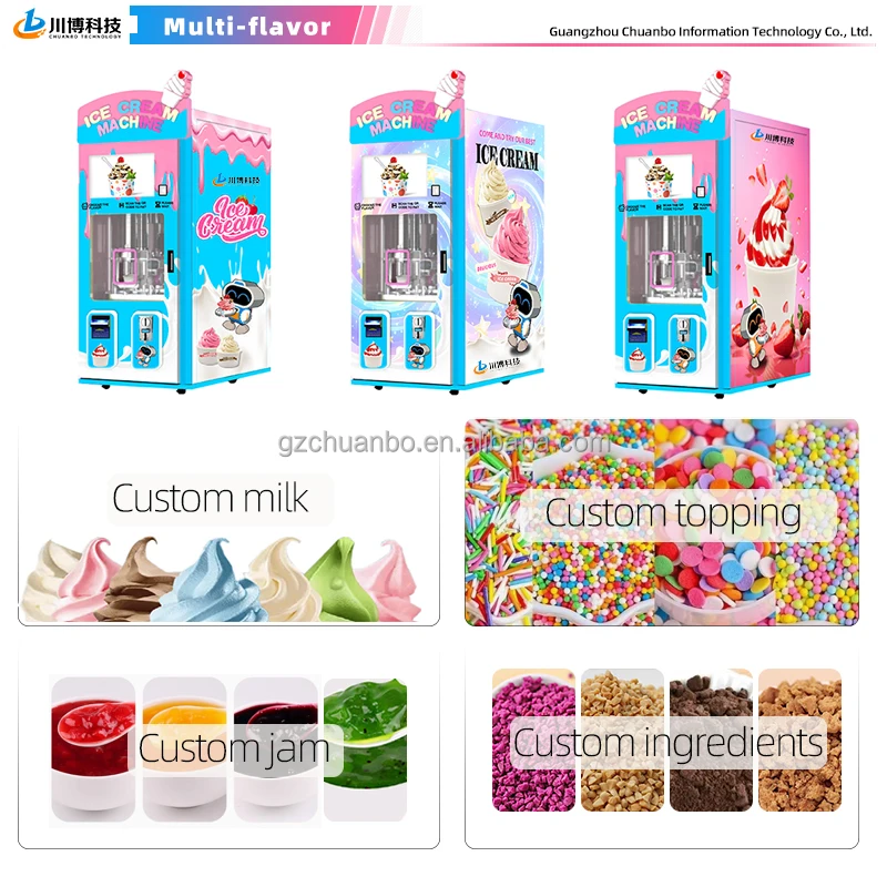 Nayax Commercial Stainless Steel Robotic Soft Serve Ice Cream Vending Machine With SDK Touchscreen & Remote Monitoring