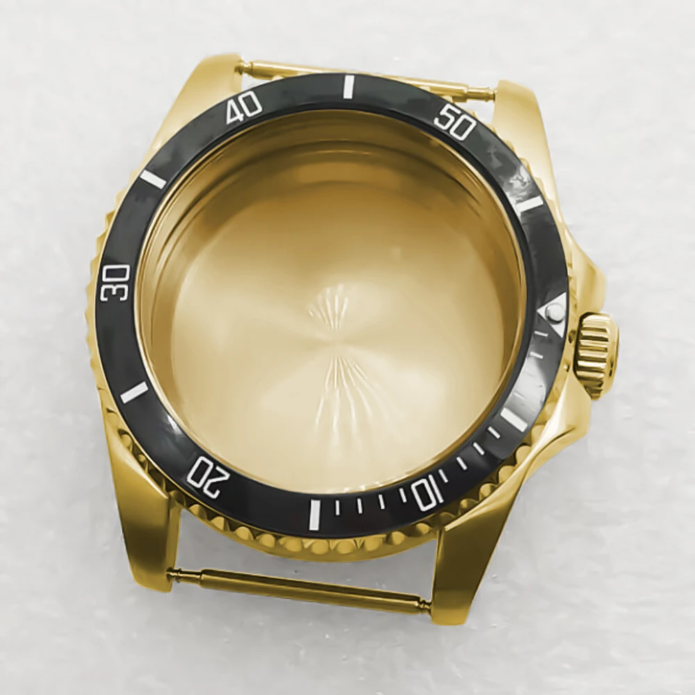 

36mm Sapphire Watch Case gold silver black Fit NH35 NH35A NH36 ETA2836 Miyota 8215 8205 821A Movement 10Bars Ceramic Bezel