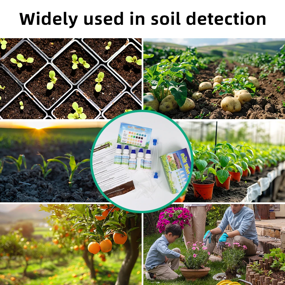 Soil Test Kit Function 4 in 1 Reagent Set PH Nitrogen P K Soil Detector Soil PH Test Liquid Solution For Agriculture Gardening