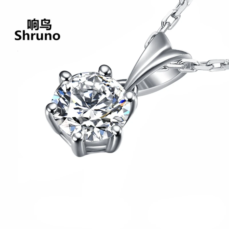 

Подвески с муассанитом Shruno, однотонное белое золото 14 карат, круглая огранка, 5-9 мм, подвеска с муассанитом для женщин, юбилей, лучший подарок на день рождения