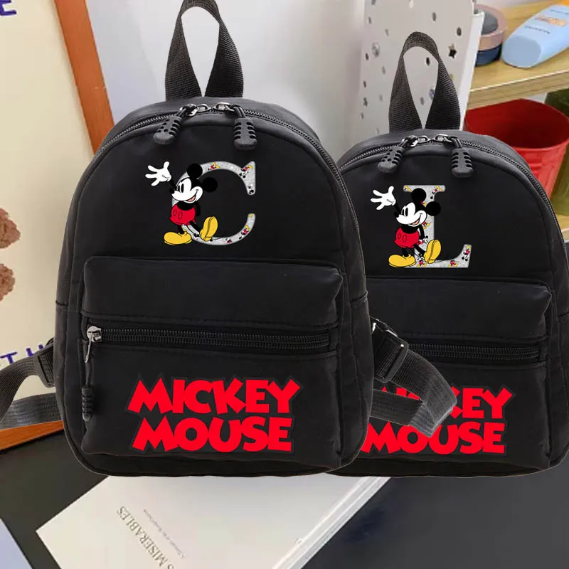 

Disney Mickey Mouse A-z English Letters Women's Cute Backpack Causal Bags for Teen Girls Storage Simple Leisure Travel Backpacks