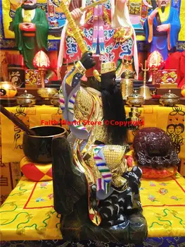 Profesionální taoistický buddhistický chrám TOP kafrová řezba ze dřeva boží socha socha mamon zhao gong min exorcismus vyhánění démonů 8 nejlepší prodej socha mamonu - №6