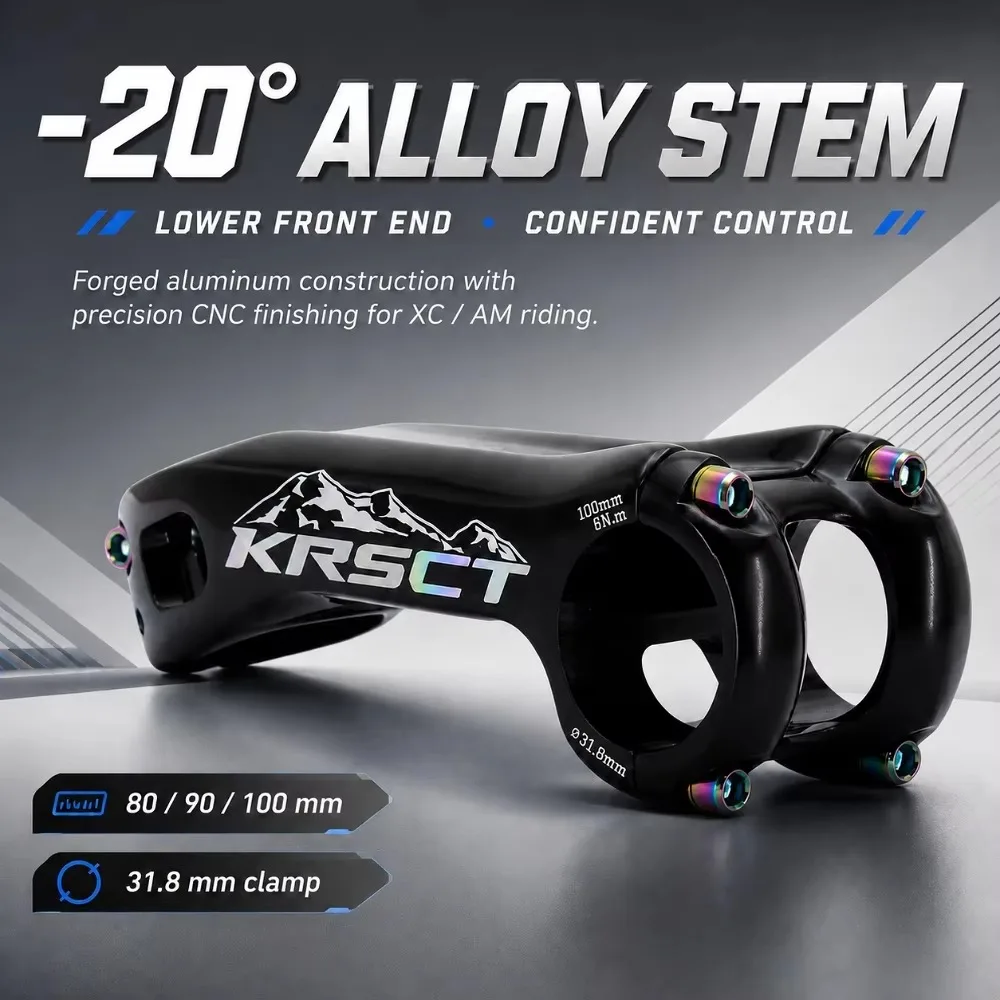 KRSCT CNC Ultralight Bicycle Stem MTB Road Bike Stem 31.8mm Mountain Bike Stem Handlebar Stem