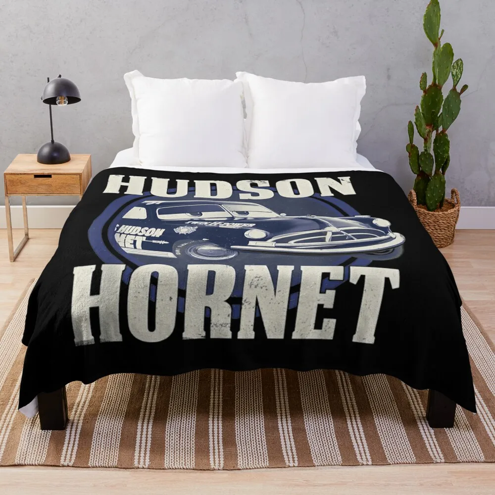 Hudson Hornet Badge Graphic Throw Blanket Soft Big Summer Beddings Blankets