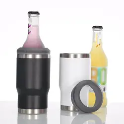 Double-layer Beer Thermal Insulation Mug Stainless Steel 14oz Beer Cooler Mug Vacuum with Bottle Opener Insulated Cup