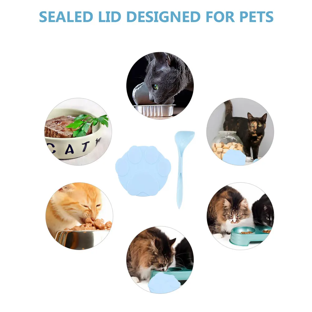 

Sealed Cap Feeding Spoon Spoons Pet Silicone Can Lid Food Cover Universal Silica Gel Covers Cat Lids