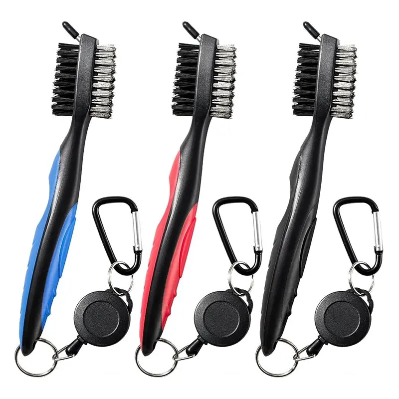 

【TRAVEL ESSENTIAL】For POIKSHARK Golf Club Brush And Groove Cleaner With Retractable Zip-Line And Aluminum Carabiner Cleaning Too