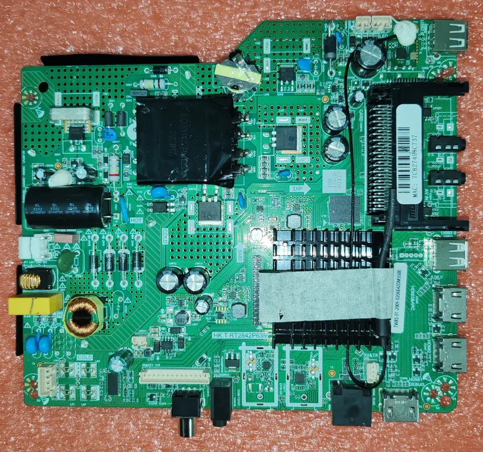 HK.T.RT2842P639 Three in one WiFi network TV motherboard Physical photo, tested for 72--78V 285max2 1920x1080 resolution 75W