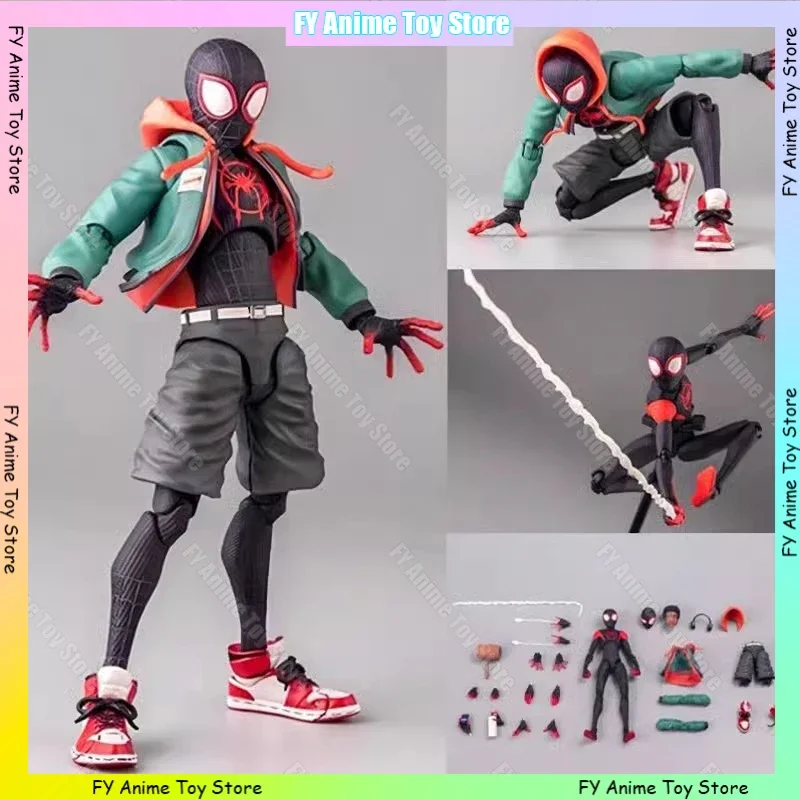 Spider Man ข้าม Spider Verse Miles Morales Gwen Stacy SHF Action Figure ฟิล์มอนุพันธ์ของแท้รุ่นเดสก์ท็อปเครื่องประดับ