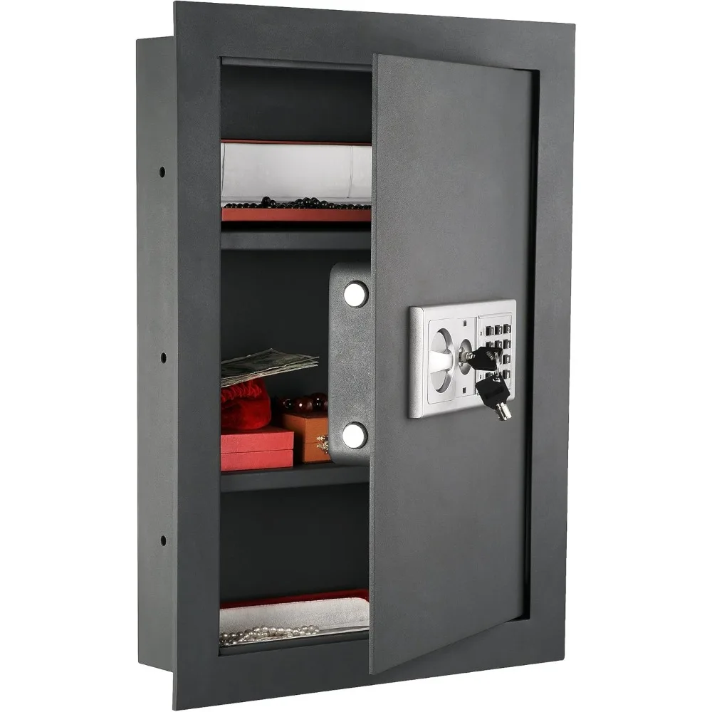 Caja fuerte electrónica segura montada en la pared con doble acceso manual de llaves para objetos de valor