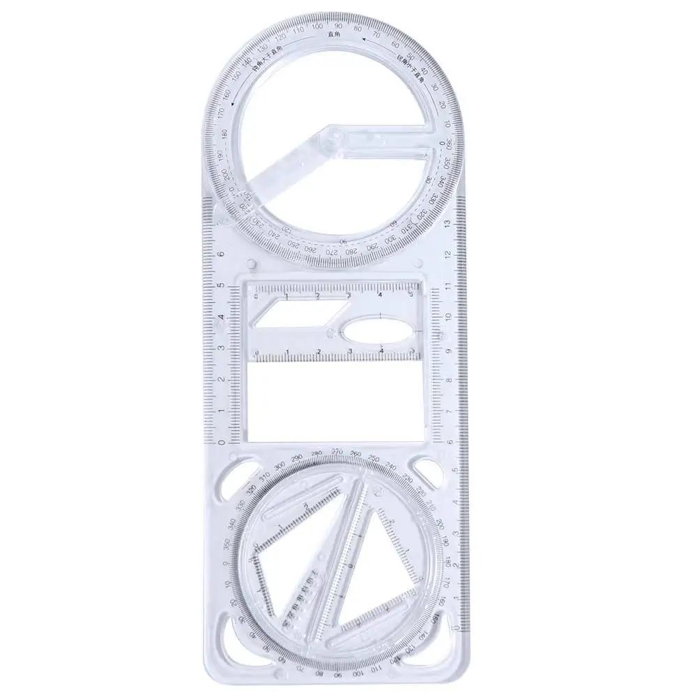 

Activity Angle Drawing Ruler Multifunctional Ruler Straight Geometry Ruler 360 ° Movable Transparent Drawing Template