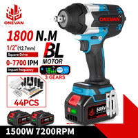 ONEVAN 1800N.M Brushless Electric Wrench 1/2 inch Cordless Impact Wrench Screwdriver Car Repair Tool For Makita 18V Battery Pin