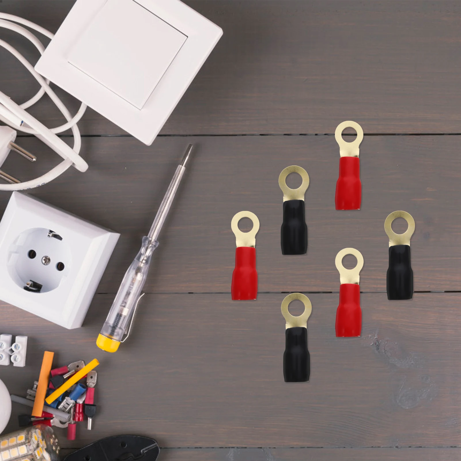 20Pairs موصلات طرفية النحاس حلقة محطة الحرارة يتقلص كم عروات الأسلاك الثقيلة 4 أطراف كابل قياس