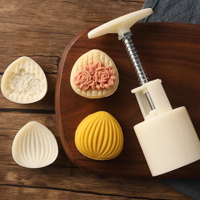 50g 75g cute chestnut mung bean cake ice skin moon cake mold shell nuts hand pressed diy dessert biscuit tool