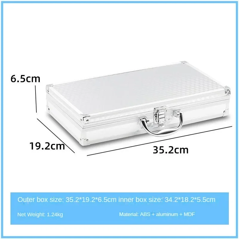 Portable aluminum alloy storage box cash document tools home safe black custom props metal password storage box