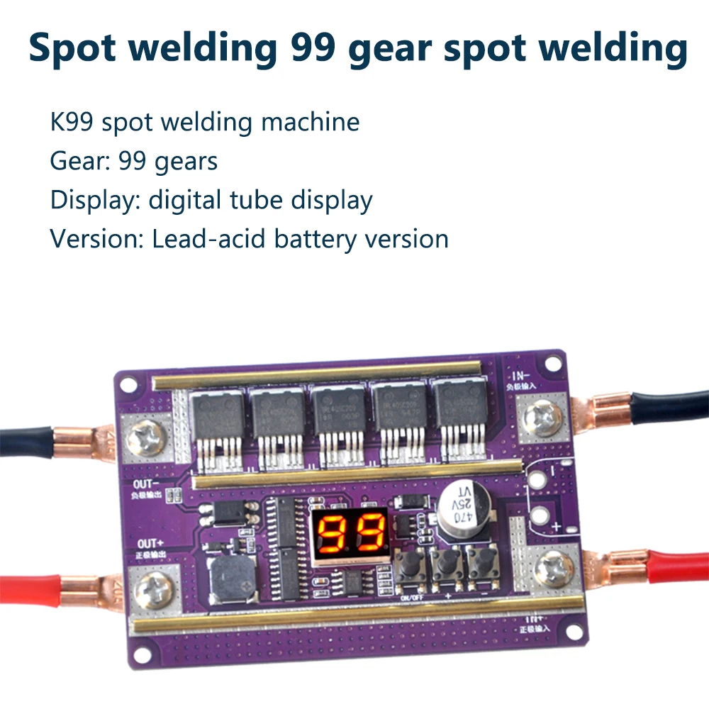 12V Spot Welder DIY Kits Power Adjustable Digital Spot Welding Machine PCB Circuit Board Nickel Sheet for 18650 Lithium Battery