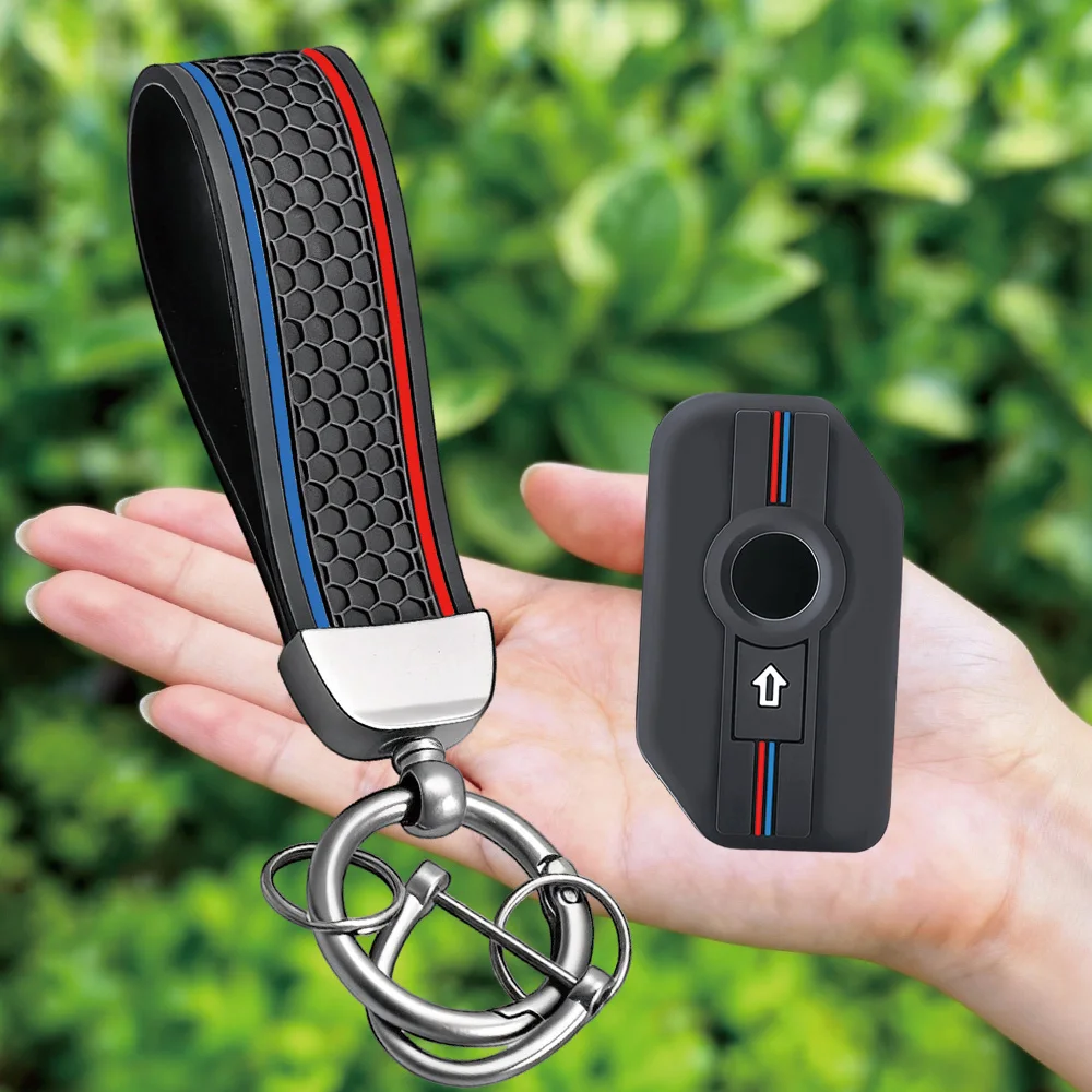 For BMW K 1600 B GT GTL R 1250 GS Adventure S1000 R XR 2021 2022 Silicone Remote Key Fob Keychain Ring Shell Case Cover Holder