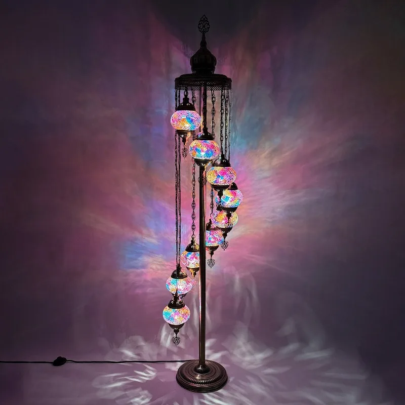 handmade ice crack glass floor lamp, living room bedroom feature floor lamp, restaurant bed and breakfast floor lamp