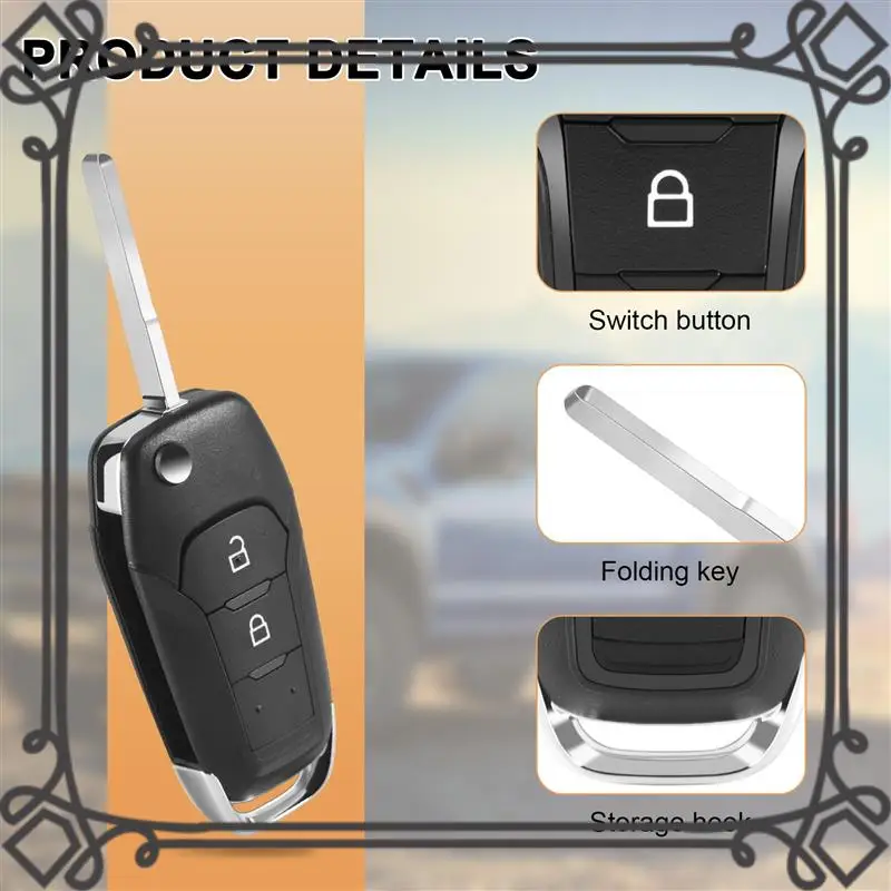 

Q2-Car Smart Remote Key 2 Button 433Mhz Fit For Ford Ranger F150 2015 2016 2017 2018 Id49 Pcf7945p Eb3t-15K601-Ba