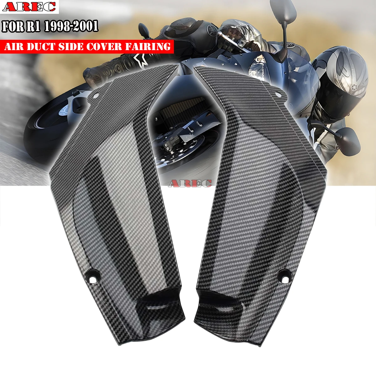 

YZF-R1 мотоциклетный узор из углеродного волокна, боковая крышка воздуховода, вставка обтекателя, крышка для Yamaha YZF R1 R1 1998 1999 2000 2001