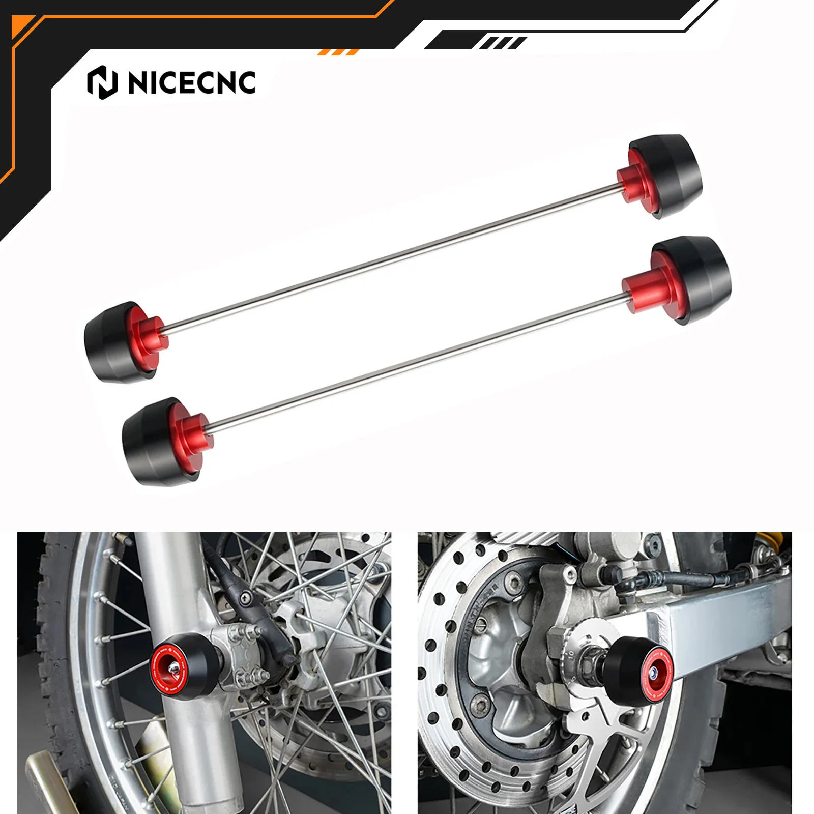 

NICECNC Front Rear Axle Slider Fork Protector For Honda XR650L XR 650L 650 L 1993-2025 2024 2023 2022 Motorcycle Accessories