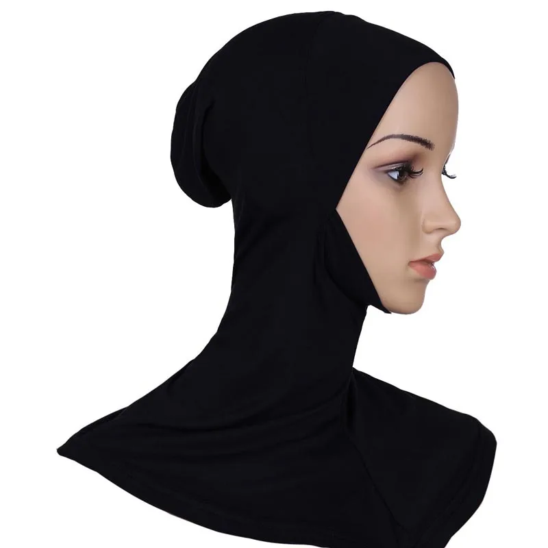 Moslim Arabische Vrouwen Effen Kleur Modale Hijab Innerlijke Sjaal Sjaal Etnische Tulband Islamitische Dame Non Zus Dicht Ketting Hoed Hoofdbedekking