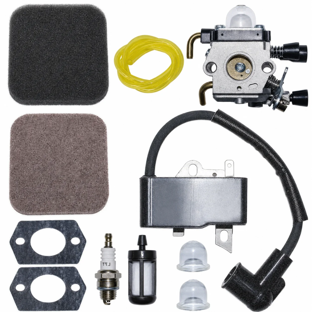 Ignition Coil Tune Up Kit For Stihl FS75 FS80 FS80R FS85R FS85T FS85RX, Replace Zama C1Q-S97B C1Q-S97C C1Q-S66 OEM 4137-120-0606