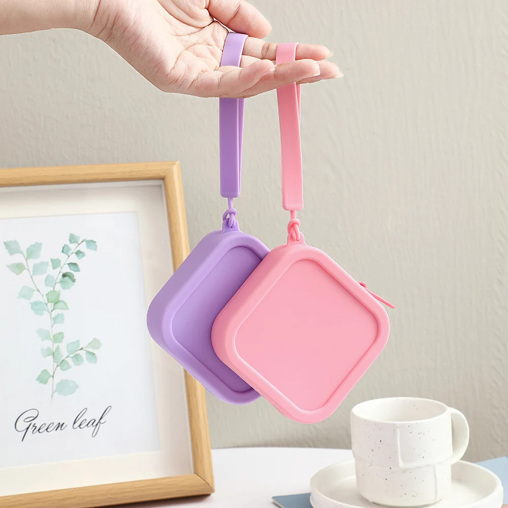 Vintage Wallet Coin Purse Waterproof Wallet Coin Purse Mini Zipper Silicone Organizer Travel Pouch Cosmetic Bag Earphone Bag