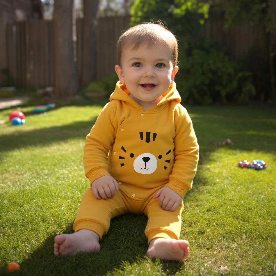 Niedliche Tier-Baby-Jungen-Mädchen-Winter-Strampler aus Baumwolle, warme, lässige Neugeborene