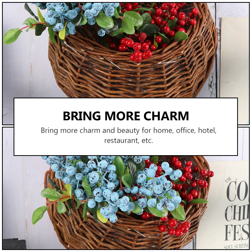 

2 Pcs Flower Pot Basket Rattan Hanging Plant Fibres Plants Decor Small Straw Holder
