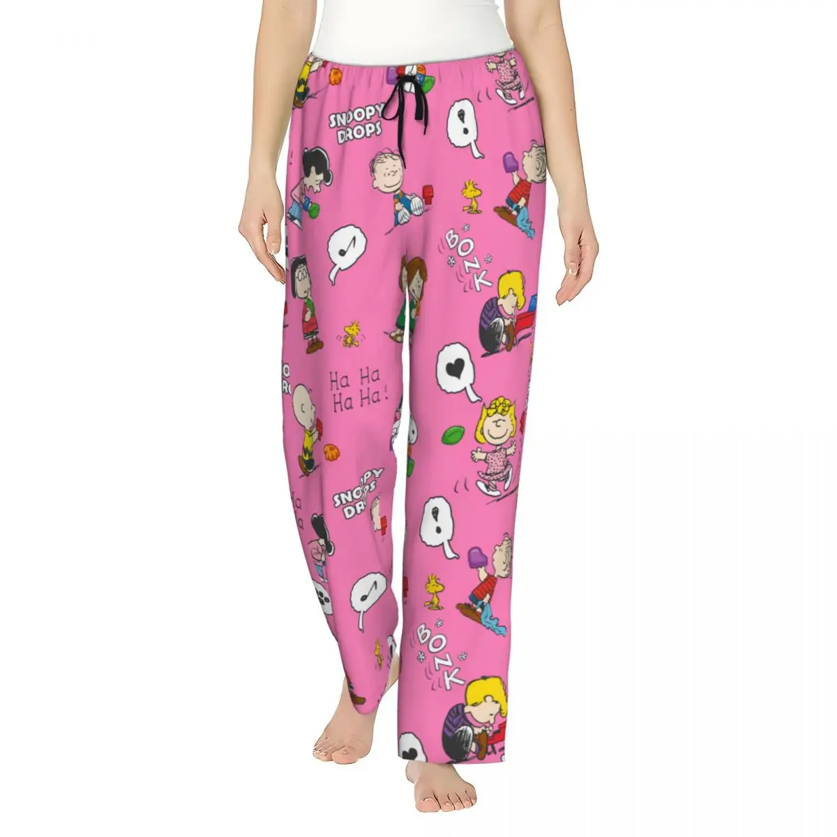 

Women's Manga Snoopy Woodstock Cartoon Dog Pajama Pants Custom Print Sleep Sleepwear Bottoms with Pockets
