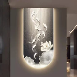 Nine Fish Painting Modern Living Room Decoration Painting Background Wall Hanging Painting Lights Entrance Hall Mural Painting