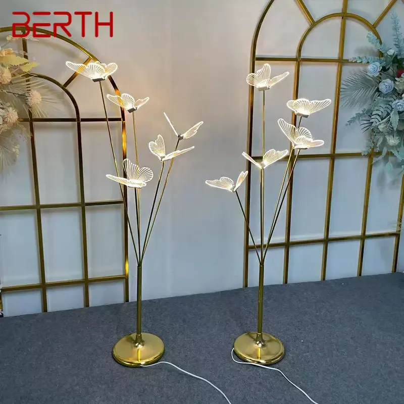 BERTH Modern Floor Lamp LED Landscape Atmosphere Light Creative Butterfly Standing Lights for Wedding Party Stage Background