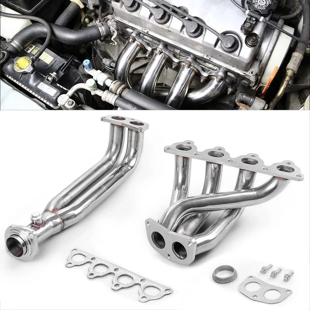 For 1993‑1997 Honda Del Sol SOHC D‑Series Engine Stainless Steel Racing Exhaust Header Manifold Modified Exhaust Pipes