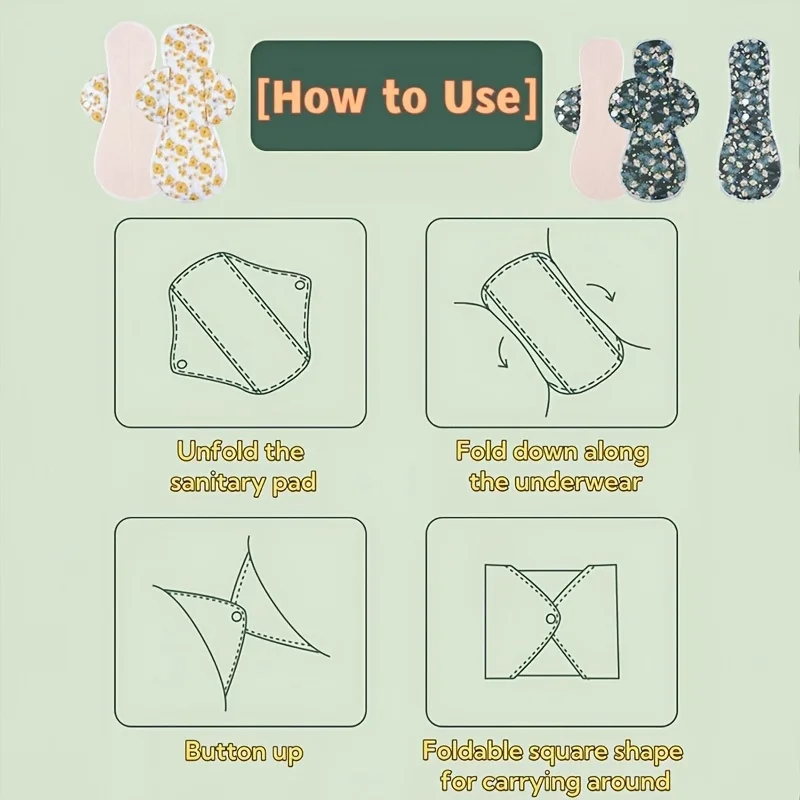 Reusable 4-Layer Cotton Mesh Panty Liner - High Absorbency Washable, Breathable Sanitary Pad for Women’s Hygiene