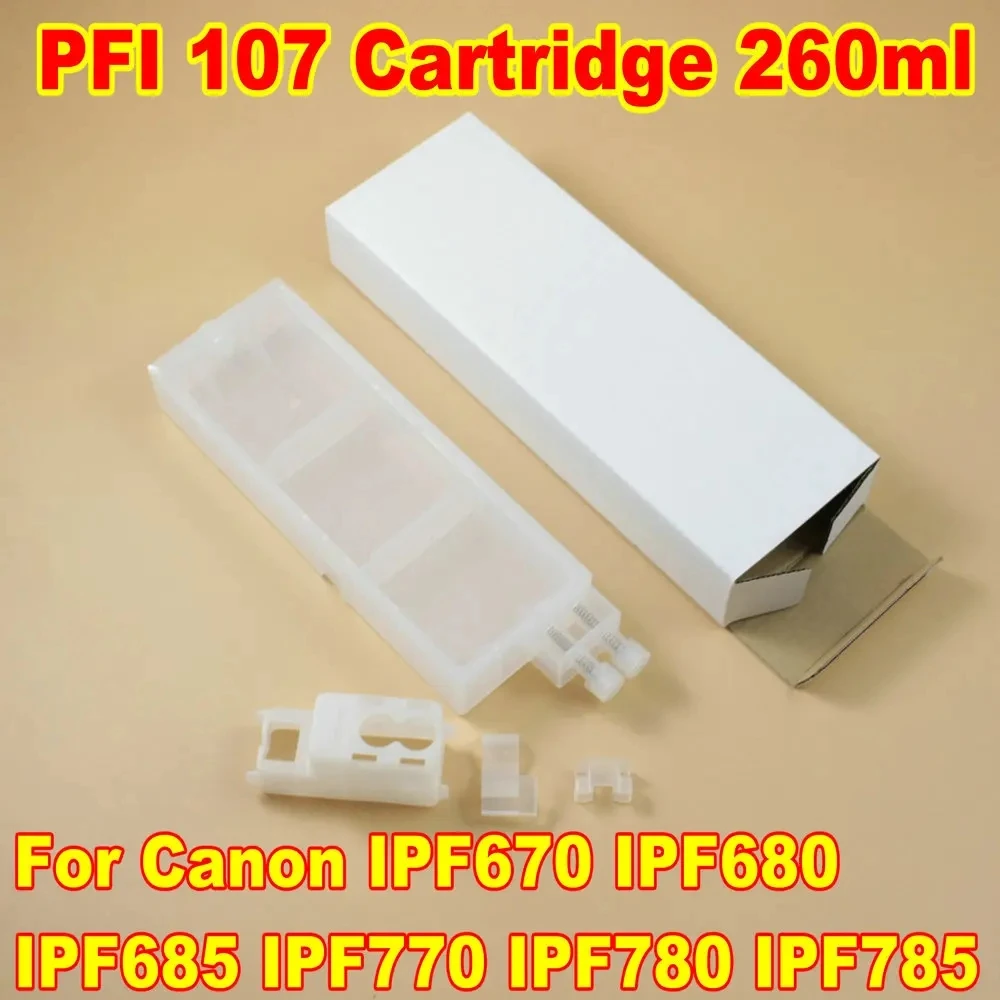 

Printer Empty Refillable Ink Cartridge For Canon 260ml PFI107 Ink Cartridges For Canon IPF670 IPF680 IPF685 IPF770 IPF780 IPF785