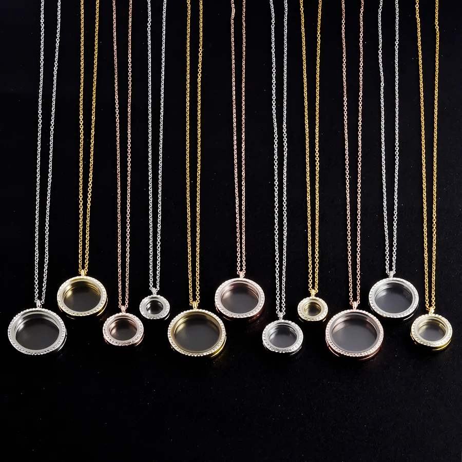 Men Accessories Locket - 合金ラウンド光沢のあるラインストーンガラスマグネットロケットネックレス女性男性アクセサリー記憶 DIY フローティングフォトギフト 60 センチメートル o