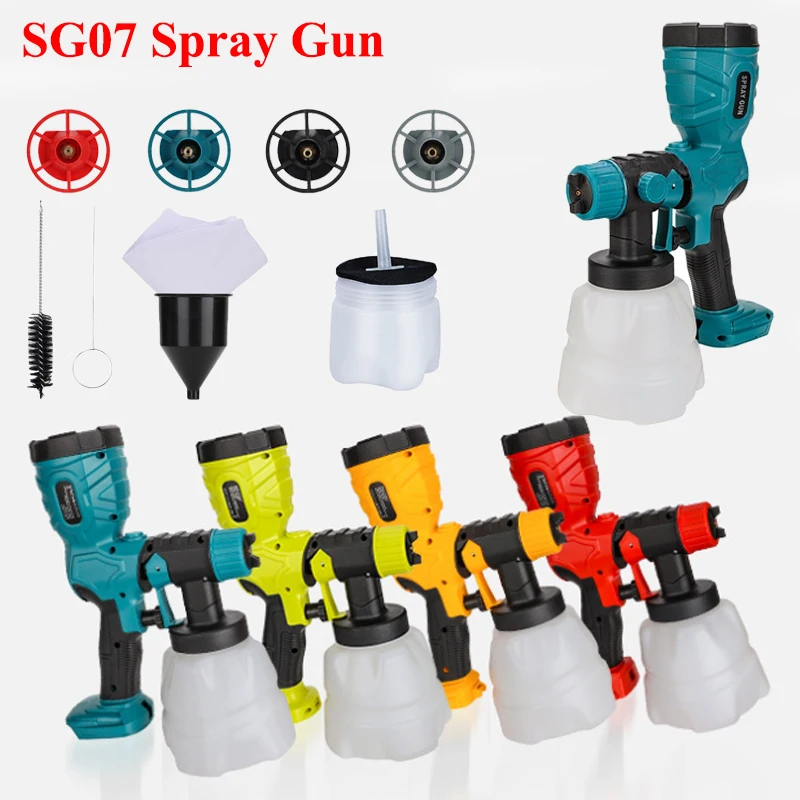 High-Speed Paint Spray Gun for Makita/Milwaukee/DeWalt/Bosch/Ryobi 18/20V Lithium Batteries Cordless Electric Spray Gun for DIY