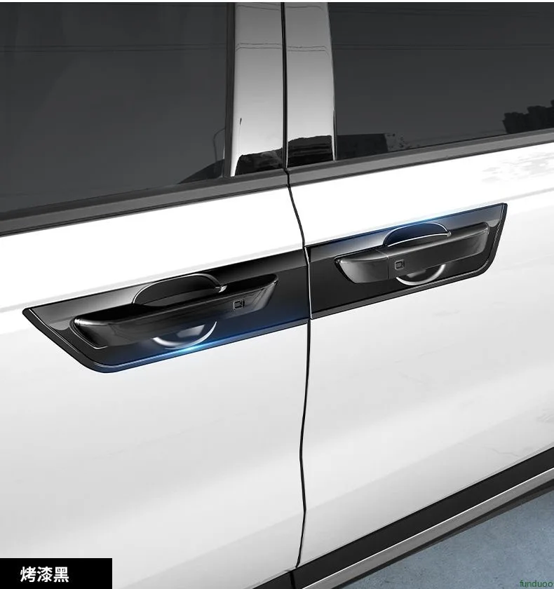 Glossy Black Carbon Fiber Car Door Handle Cover Stickers Styling Auto Accessories for Kia Carnival KA4 2021-2025 LHD