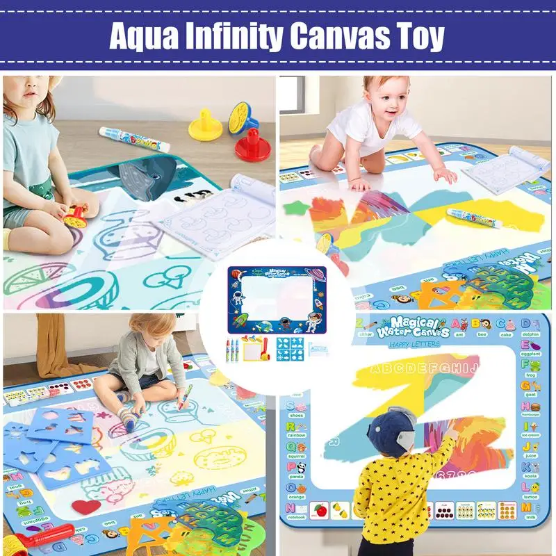 Tappetino Color acqua senza disordine colorante Doodle Mat tappetino per pittura ad acqua tappetino in tela per bambini colorazione Doodle tappetino da disegno 100X80cm per