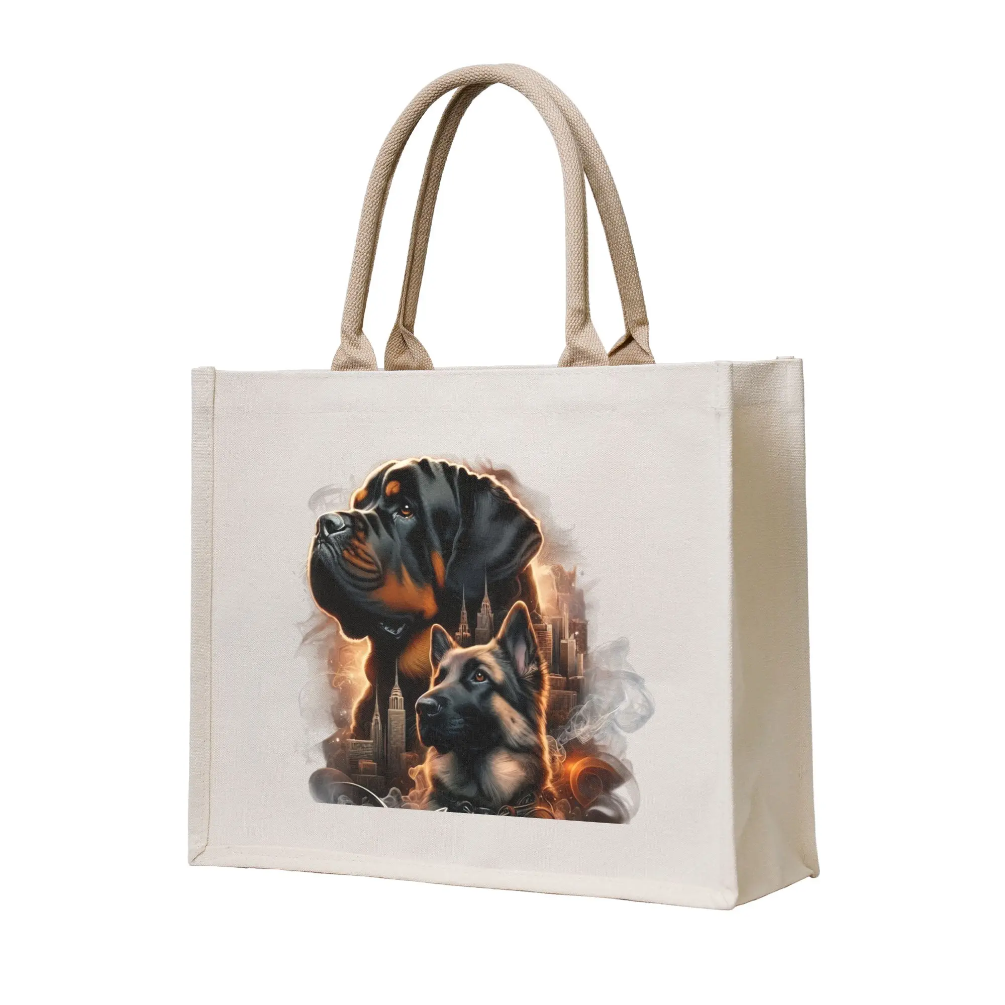 Dog Lover GSD German Shepherd  Grocery Shopping Bags Cute Shopper Tote Shoulder Bags Large Capacity Portable  Handbag