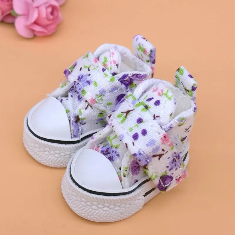 Blyth-zapatos de lona para muñecas Blythe OB24 BJD 3,5, calzado Floral de 1/8 cm, accesorios KPOP para muñecas EXO de 15cm