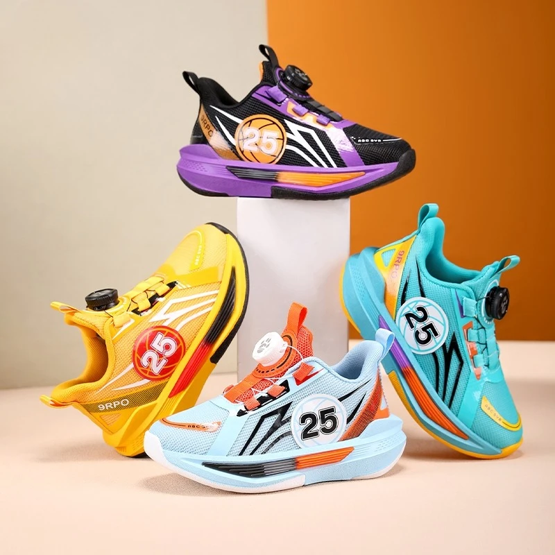 

Баскетбольная обувь для мальчиков, версия с дышащей сеткой, противоскользящая, износостойкая спортивная обувь для детей и подростков, детская обувь