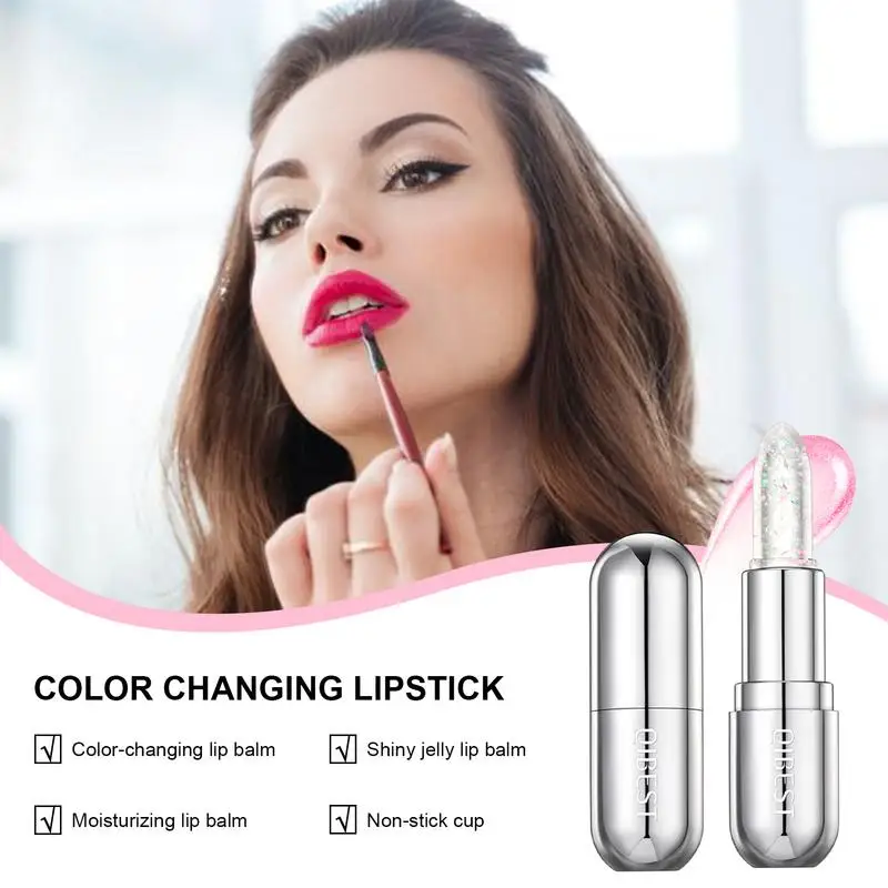 Jelly Lipstick Shimmering Crystal Jelly Lipstick temperatura cambia colore Lip Gloss balsamo per le labbra Ph a lunga durata per le donne ragazze