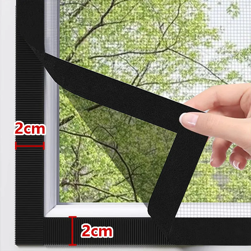 1 Black Mosquito Net Self-Adhesive Mosquito Net Curtain and Window Insect Screen, Suitable for Door and Window Protection.