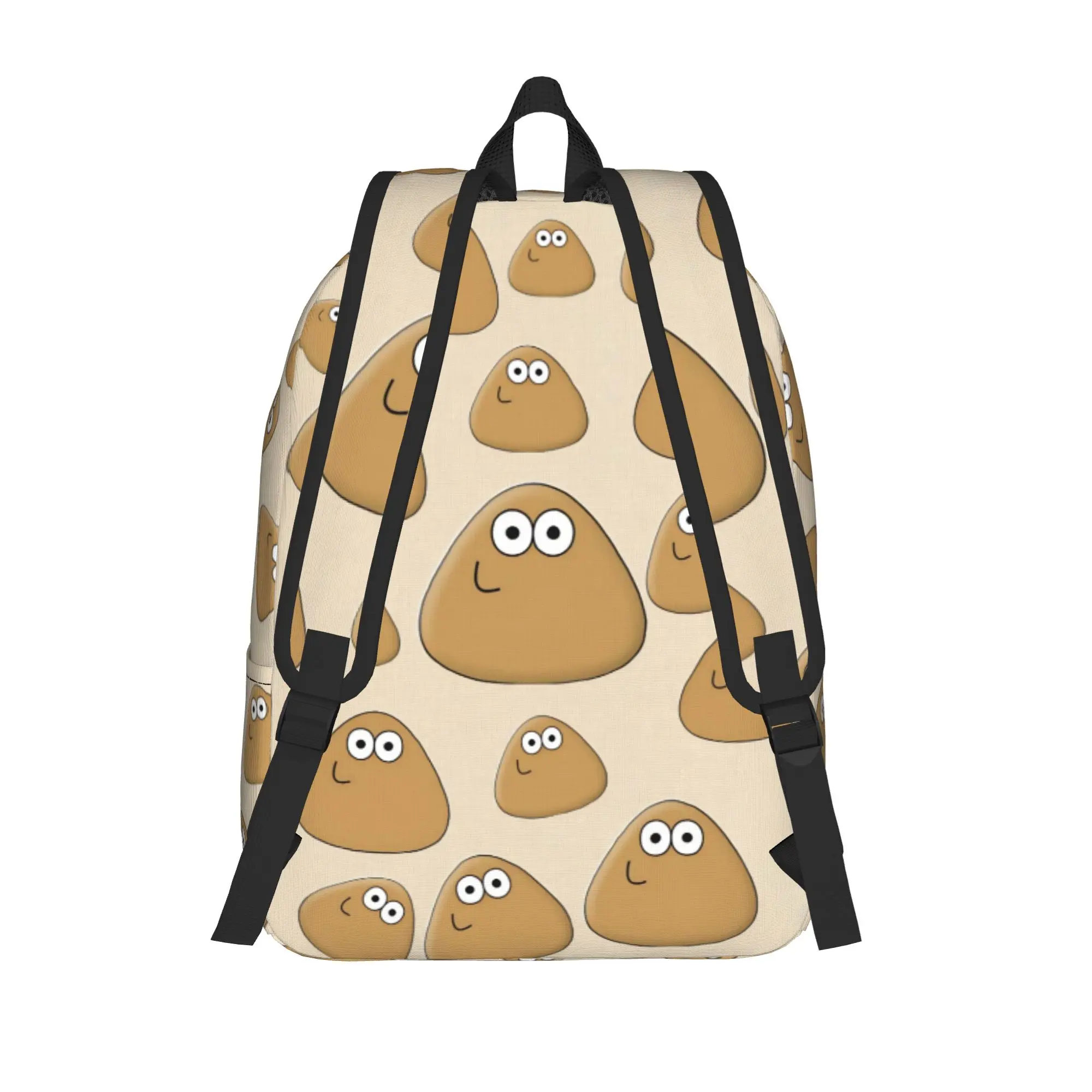 Virtual-Alien Pet P-Pou Teenage Backpack Outdoor Student Work Cartoon Game Daypack for Men Women Laptop Computer Shoulder Bag
