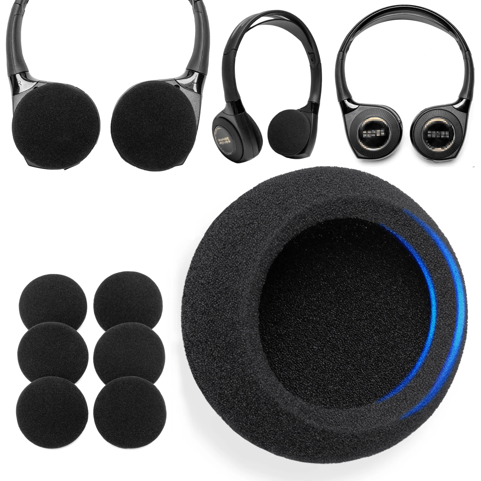 Replacement EarPads 3 Pairs For Lincoln Navigator, Jaguar XFL, XJL, All New XF, XJ, E-PACE, XE Range, Rear DVD Wireless Headsets