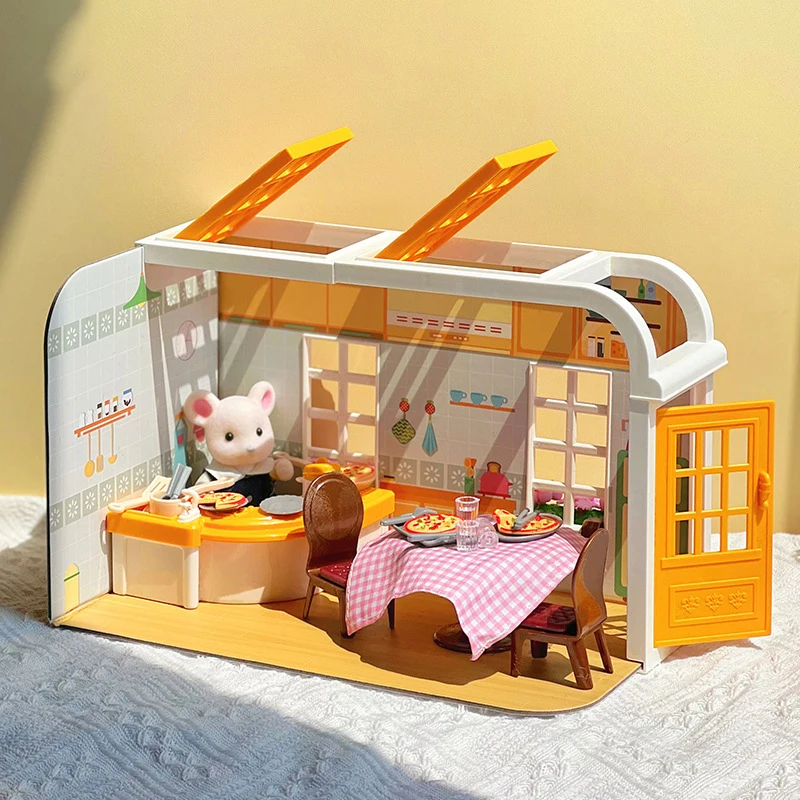 

Koala Kitchen DIY Scene Miniature Furniture 1/12 Sunshine Villa Model Bunny Cooking Toys House For Dollhouse Girl Birthday Gift